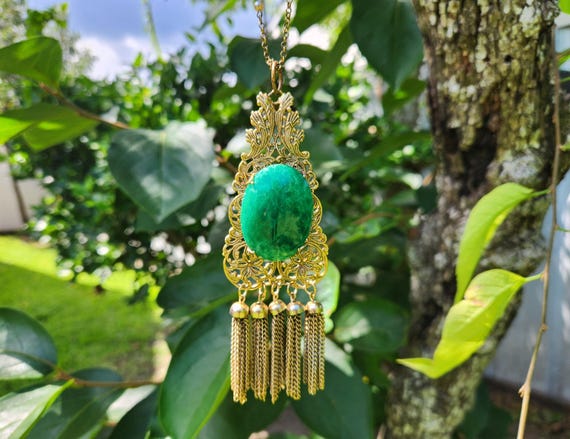 Victorian-Style Statement Orientalist Tassel Neck… - image 3