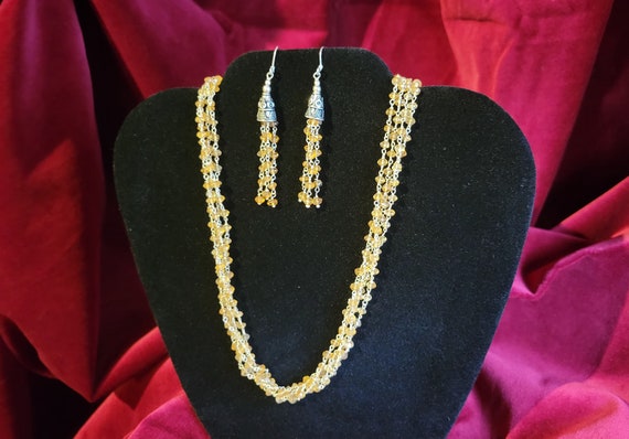 1980s Citrine Orientalist Necklace & Earrings Set - image 3
