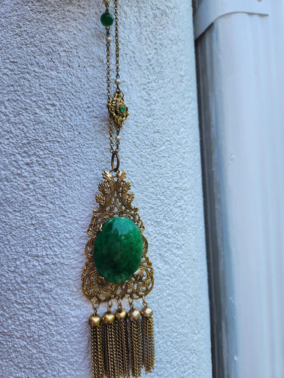 Victorian-Style Statement Orientalist Tassel Neck… - image 4