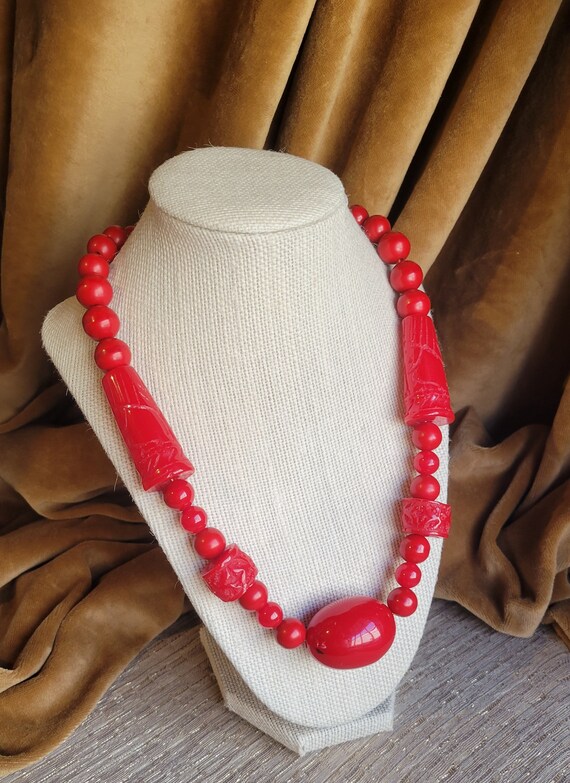 1950s Rare Ruby-Red Bakelite Original Statement N… - image 2