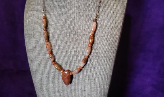 1980s Agate Necklace - image 1