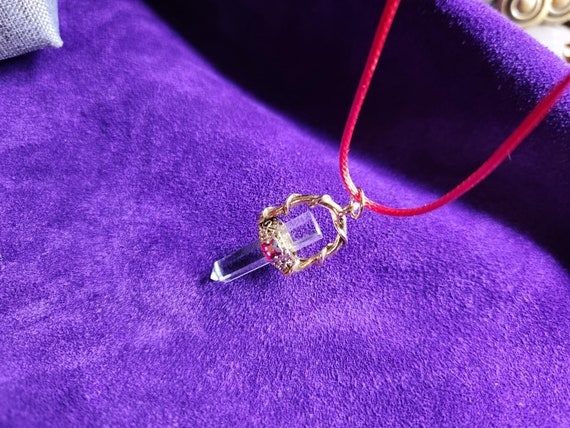 1970s Midcentury Natural Quartz Earth-Mined Sphere With Faceted Crystal Ruby