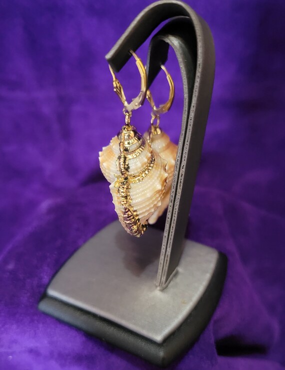 1980s Dangle Seashell Earrings - image 3