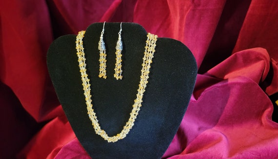 1980s Citrine Orientalist Necklace & Earrings Set - image 1