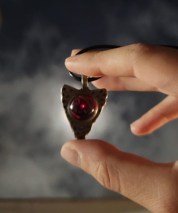 Red Ruby Sphere Arrow Pendant - image 2
