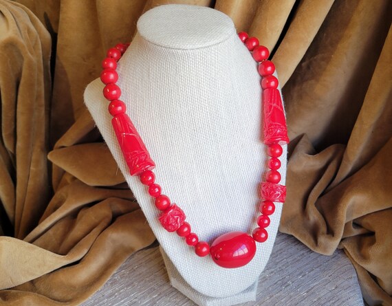 1950s Rare Ruby-Red Bakelite Original Statement N… - image 3
