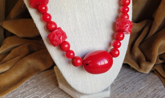 1950s Rare Ruby-Red Bakelite Original Statement N… - image 5