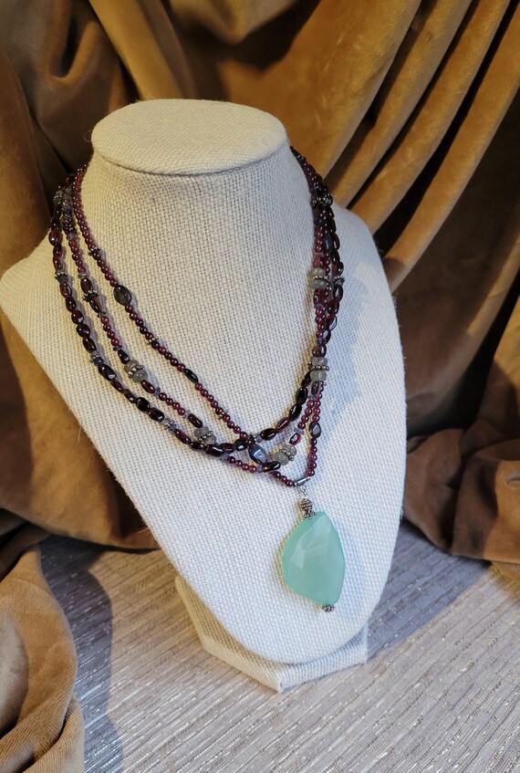 Etruscan Natural Garnet/Agate/Fluorite/Labradorite