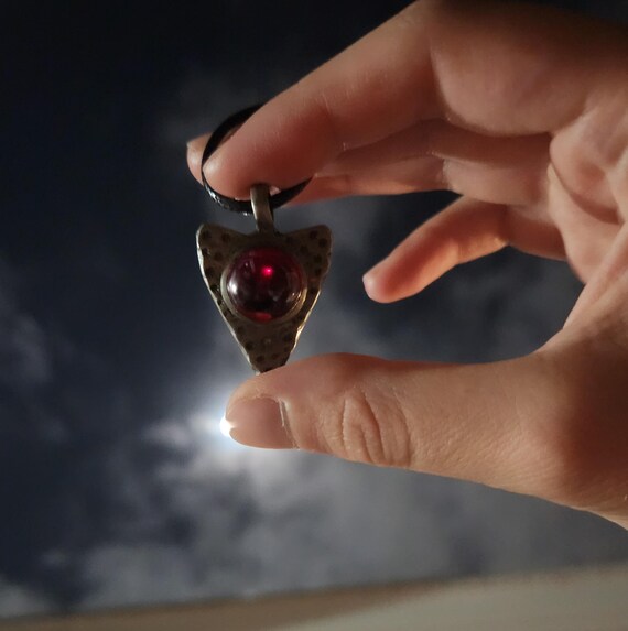 Red Ruby Sphere Arrow Pendant - image 3