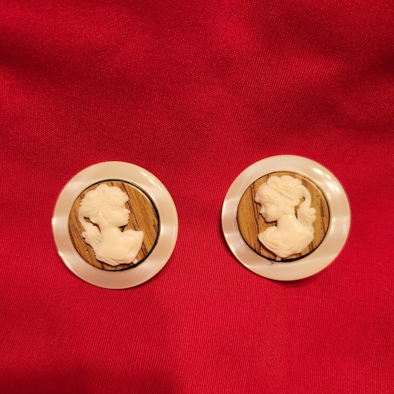 Cameo Earrings circa 1950s