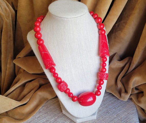 1950s Rare Ruby-Red Bakelite Original Statement N… - image 4