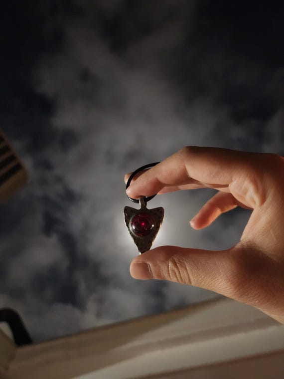 Red Ruby Sphere Arrow Pendant - image 6