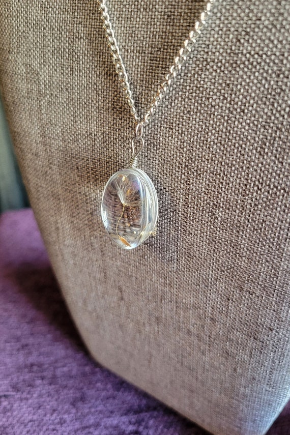 Whimsical Dandelion Rock Crystal Necklace