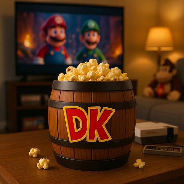 Donkey Kong DK Barrel Garbage Can, Storage Container, Piggy Bank