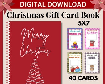 Christmas Gift Card Book, Printable Christmas Gift for Kids, Christmas gift card book, Christmas gifts for Teen, Teenage Christmas Present