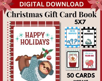 Christmas Gift Card Book, Printable Christmas Gift for Kids, Christmas gift card book, Christmas gifts for Teen, Teenage Christmas Present