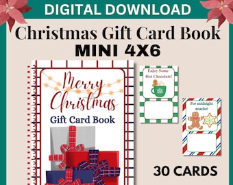 Christmas Gift Card Book, Printable Christmas Gift for Kids, Christmas gift card book, Christmas gifts for Teen, Teenage Christmas Present