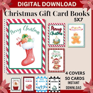 Kerstcadeaukaartboek, afdrukbaar kerstcadeau voor kinderen, kerstcadeaukaartboek, kerstcadeaus voor tiener, tienerkerstcadeau