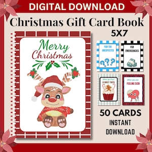 Weihnachtsgeschenkkartenbuch, druckbares Weihnachtsgeschenk für Kinder, Weihnachtsgeschenkkartenbuch, Weihnachtsgeschenke für Teenager, Weihnachtsgeschenk für Teenager
