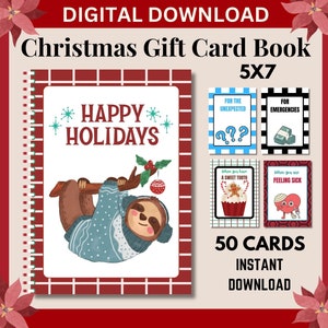 Libro de tarjetas de regalo de Navidad, Regalo de Navidad imprimible para niños, Libro de tarjetas de regalo de Navidad, Regalos de Navidad para adolescentes, Regalo de Navidad para adolescentes