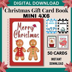 Christmas Gift Card Book, Mini Gift Card Book, Printable Christmas Gift for Kids, Christmas gifts for Teen, Christmas Gift Card Holder