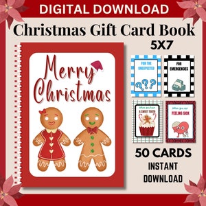 Weihnachtsgeschenkkartenbuch, druckbares Weihnachtsgeschenk für Kinder, Weihnachtsgeschenkkartenbuch, Weihnachtsgeschenke für Teenager, Weihnachtsgeschenk für Teenager