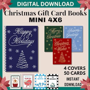 Carnet de cartes-cadeaux de Noël, Mini carnet de cartes-cadeaux, Cadeau de Noël à imprimer pour enfants, Cadeaux de Noël pour adolescents, Porte-cartes de Noël
