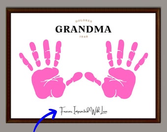 Mothers Day Handprint Craft Art, Grandparents Handprint Gift from Kids Grandkids, Mother's Day Father's Day Grandma Grandpa Family Keepsake