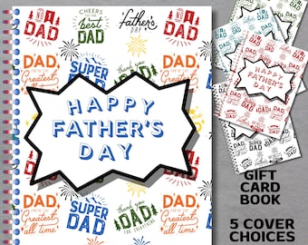 Fathers Day Gift Card Book, Fathers Day Gift for Dad, Printable Fathers Day Gift for Grandpa, Step Father Gift Card Book, First Fathers Day