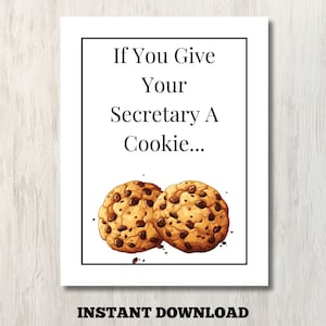 Se você der um presente de biscoito para sua secretária, livro para impressão, mini cartão-presente para a semana de agradecimento à secretária, livro de cartões-presente de agradecimento à secretária