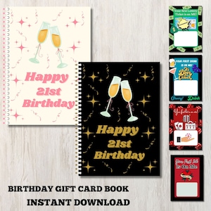 21. Geburtstag Geschenk Karte Buch, alles Gute zum 21. Geburtstag Karte, 21. Geburtstag Karte, druckbare Geschenkkarte Buch, Geburtstagsgeschenk für Erwachsene, Weihnachtsgeschenk für Erwachsene