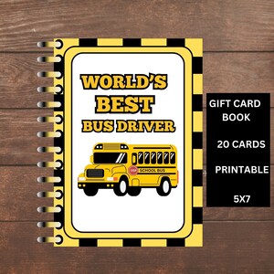's Werelds beste buschauffeur cadeaukaartboek, afdrukbaar kerstcadeau voor buschauffeur, kerstcadeaus voor personeel, buschauffeur waarderingscadeau