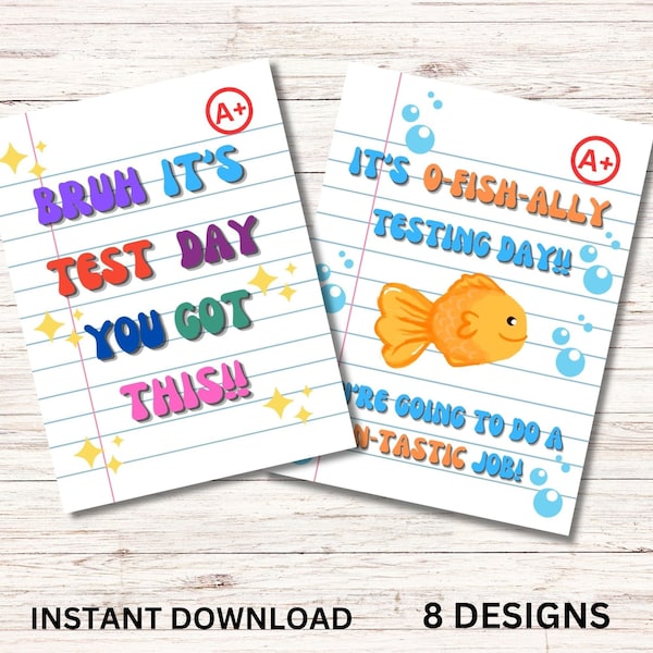 Testing Day Snack Tag Printable Classroom Treat Tag, STAAR Test Printable Notes, Benchmark Testing Snack, Student Encouragement Testing Card