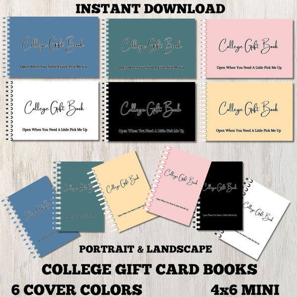 College Gift Card Book, college care package, printable college gift card book, first year of college gift from parents, Mini Gift Card Book