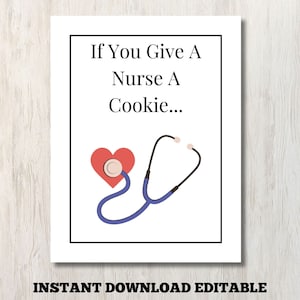 Wenn Sie einer Krankenschwester ein Cookie-Buch zum Ausdrucken geben, Krankenschwester-Anerkennungsgeschenkkartenbuch, Krankenschwester-Dankeschön-Geschenkkartenbuch bearbeitbar, Geschenkkartenbuch