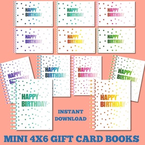 Mini Geburtstagsgeschenkkartenbuch für Mama, druckbare Geburtstagsgeschenkkarte für Mädchen, Mini Geschenkkartenbuch, Mini Geburtstagsgeschenkkartenbroschüren für Jungen