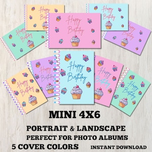 Mini Geburtstagsgeschenk Kartenbuch für Mama, druckbare Weihnachtsgeschenkkarten für Mädchen, Cupcake Geschenkkartenbuch, Cupcakes Geschenkkartenbroschüre für Jungen