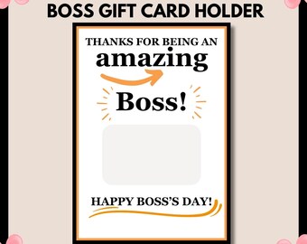 Boss's Day Gift Card Holder: Printable Amazon Card (PDF)