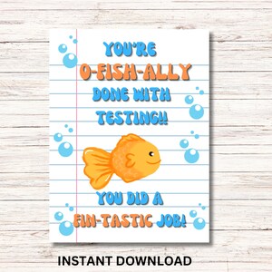 Testing Day Snack Tag Printable Classroom Treat Tag, STAAR Test Printable Notes, Benchmark Testing Snack, O Fish Ally Done Testing Treat Tag