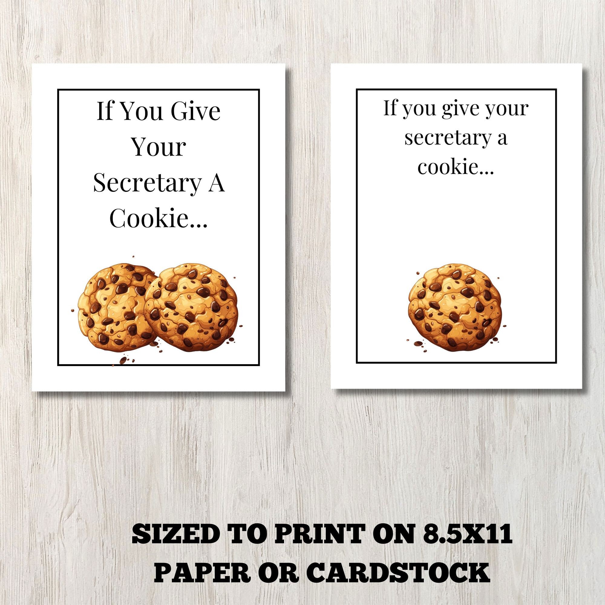 Secretary Appreciation Gift: Cookie Card Book Printable (PDF, JPG