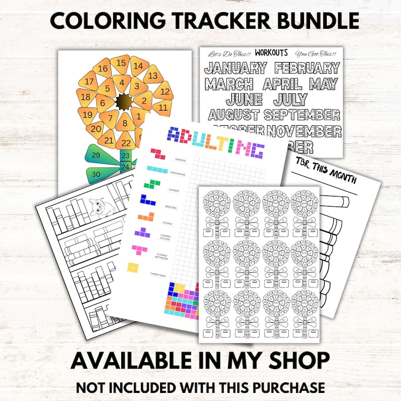 2025 workout habit tracker, 2025 workout tracker, 2025 habit tracker, 2025 coloring habit tracker, coloring workout tracker, flower workout tracker, floral workout tracker