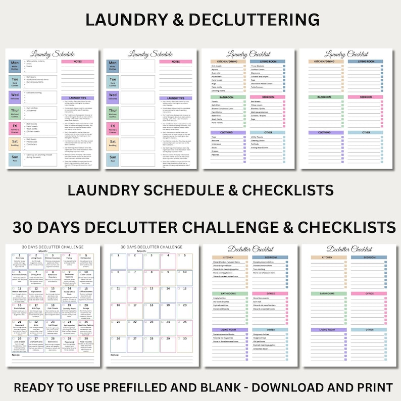 ADHD Cleaning Checklist Bundle, ADHD Cleaning Planner, ADHD Chore Chart ...