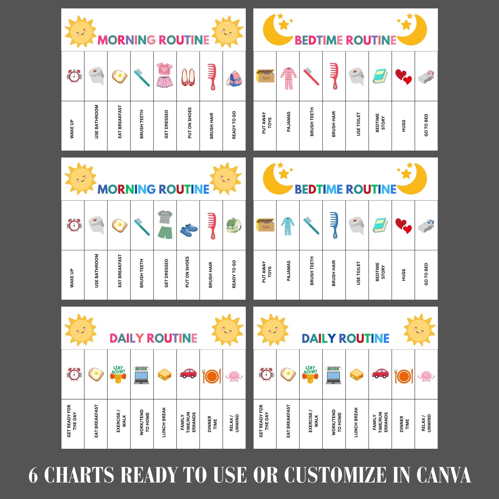 Kids Routine Flip Chart, Morning Routine, Bedtime Routine, Kids Routine