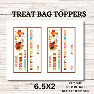 Thanksgiving Smores Bag Topper, Thanksgiving Tag Topper, Thanksgiving ...