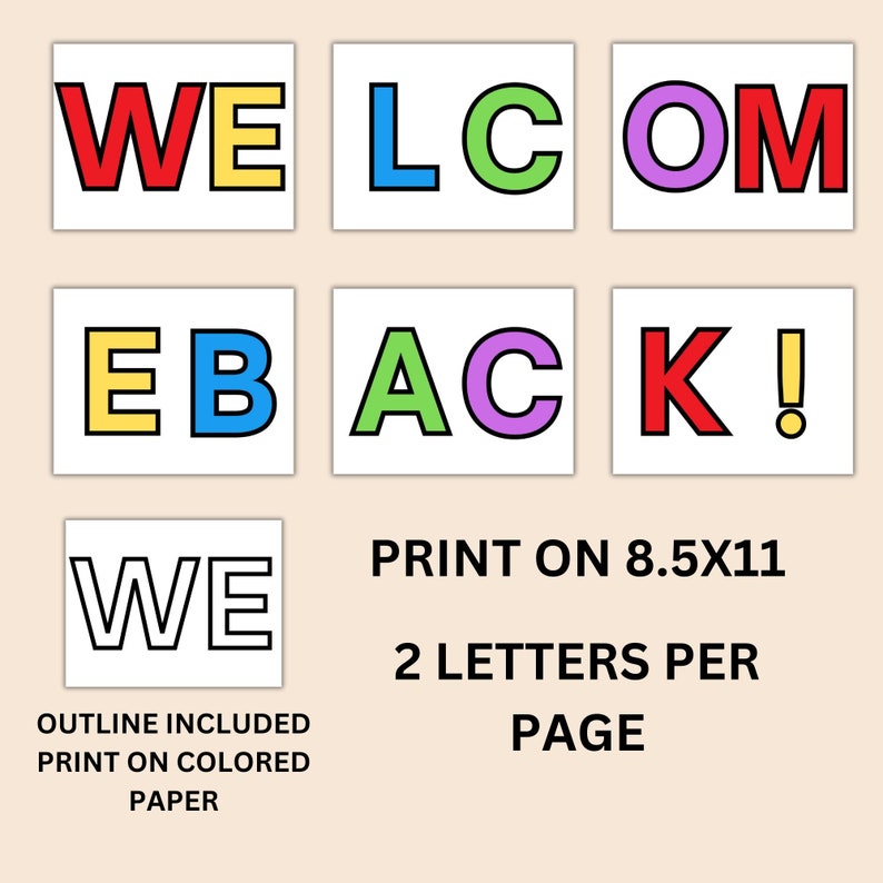 Welcome Back to School Bulletin Board Kit: Printable Classroom Decor ...
