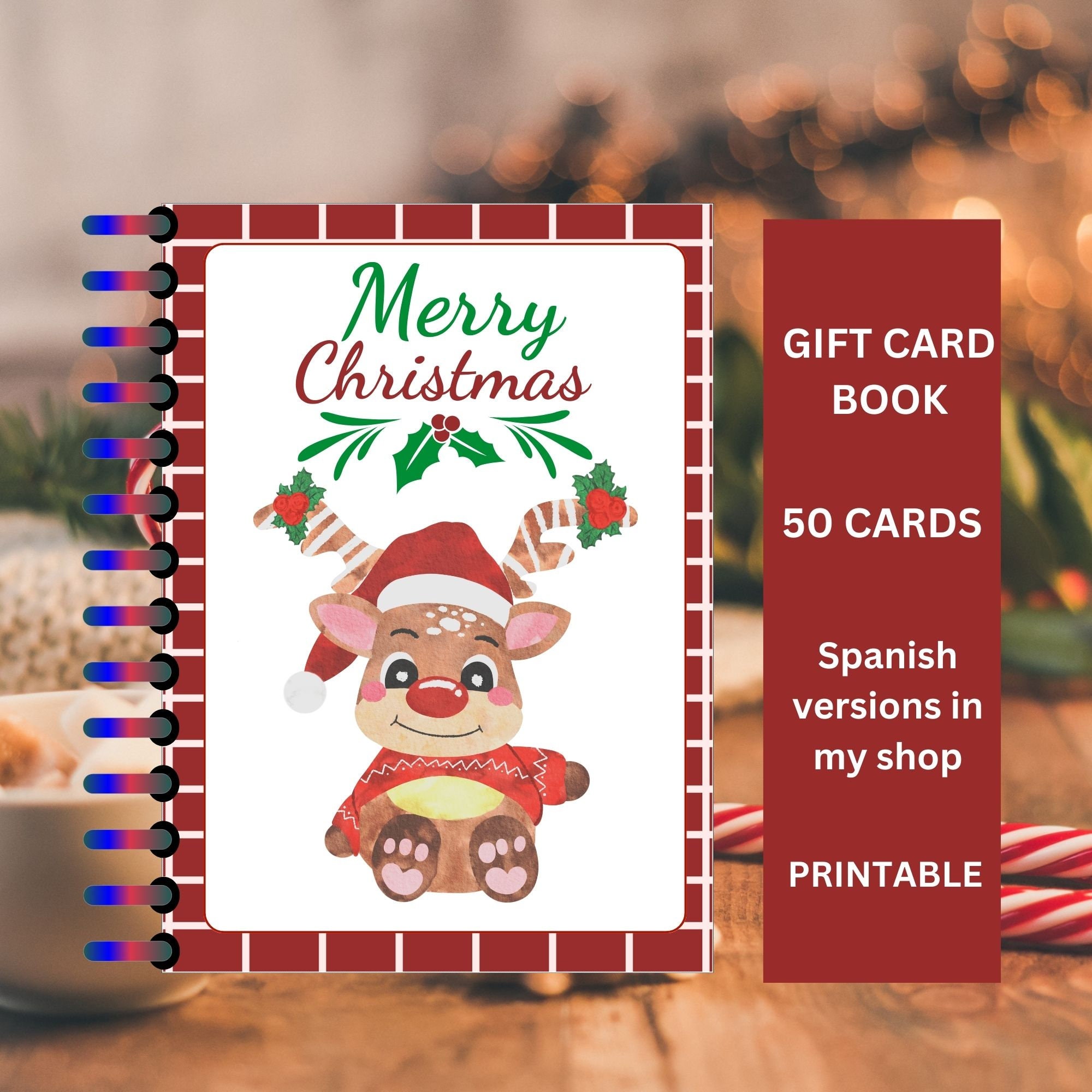 Christmas Gift Card Book, Printable Christmas Gift for Kids, Christmas