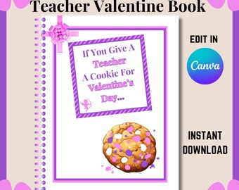 Teacher Valentine Cookie Gift Book: Editable Printable (Digital Download)
