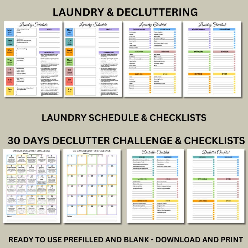 ADHD Cleaning Checklist Bundle, ADHD Cleaning Planner, ADHD Chore Chart ...