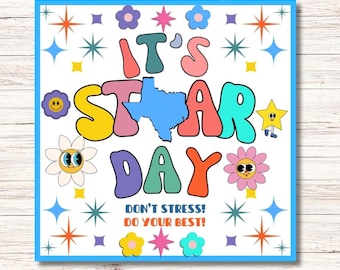 STAAR Testing Day Snack Tag Printable Classroom Treat Tag, Test Printable Notes, Benchmark Testing Snack, Student Encouragement Testing Card