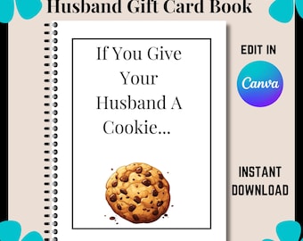 Husband Cookie Gift Card Book: Editable Printable (Digital Download)